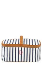 Cathy's Concepts Monogram Stripe Canvas Cosmetics Case, Size - Blue D