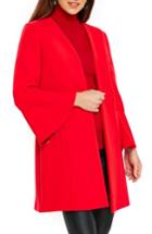 Women's Wallis Edge To Edge Flare Sleeve Coat - Red