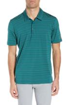 Men's Adidas Ultimate 365 Two-color Stripe Polo Shirt - Green