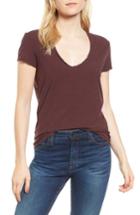 Women's James Perse Deep V-neck Tee - Red