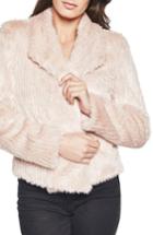 Women's Bardot Faux Fur Jacket - Pink