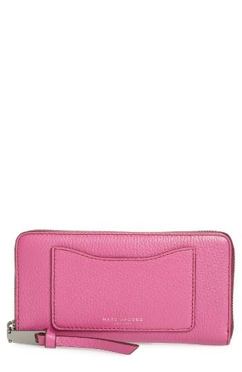Women's Marc Jacobs 'recruit Vertical' Leather Wallet - Purple