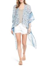 Women's Bcbg Floral High/low Wrap, Size - Blue