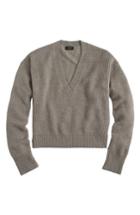 Women's J.crew V-neck Crop Thermal Cashmere Sweater - Ivory