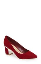 Women's Athena Alexander Zabel Embellished Block Heel Pump .5 M - Red