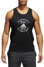 Men's Adidas Slim Fit Three Stripe Graphic Tank - Black