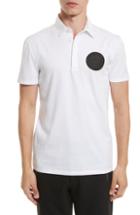 Men's Versace Collection Logo Patch Jersey Polo, Size - White