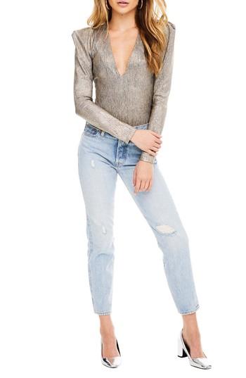 Women's Astr The Label Ivy Bodysuit - Metallic