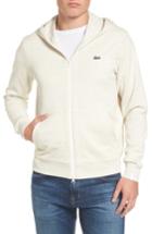 Men's Lacoste Fleece Zip Sweatshirt, Size - Ivory