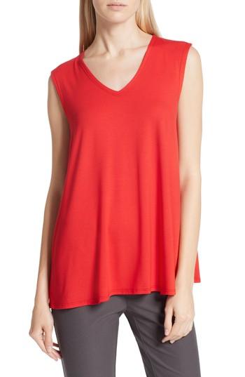 Women's Eileen Fisher Jersey Tank, Size - Red
