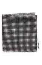 Men's Nordstrom Men's Shop Panel Silk Pocket Square, Size - Black