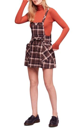 Women's Free People Clover Pinafore Dress - Brown