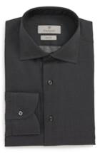 Men's Canali Regular Fit Print Dress Shirt .5 - Black