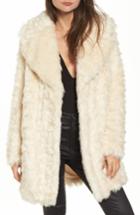 Women's Kendall + Kylie Curly Faux Fur Coat - Ivory