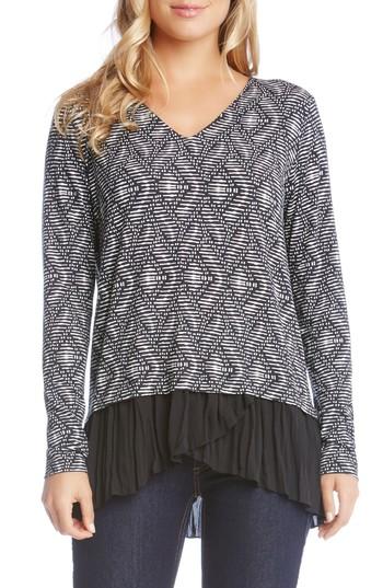 Women's Karen Kane Contrast Hem Top - Black