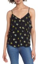 Women's Bp. Floral Print Ruffle Tank - Black