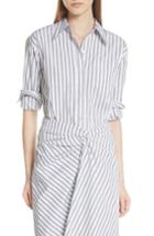 Women's A.l.c. Wharton Stripe Poplin Shirt - Grey