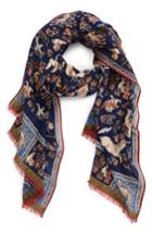 Men's Drakes Unicorn Print Wool & Silk Scarf