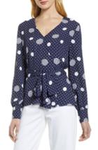 Women's Halogen Faux Wrap Blouse - Blue