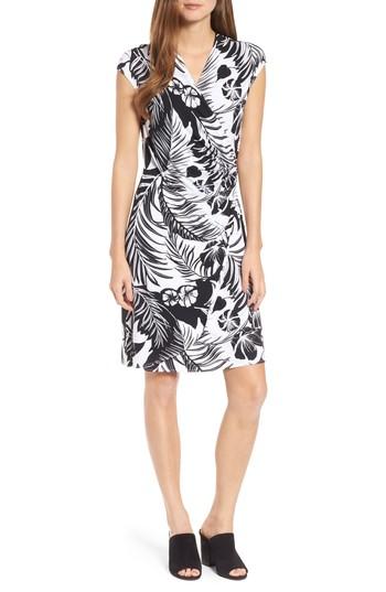 Women's Tommy Bahama Let's Be Fronds Faux Wrap Dress - Black