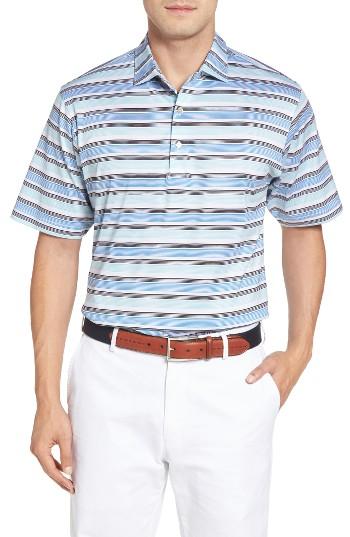 Men's Peter Millar Johnson Stripe Polo - White