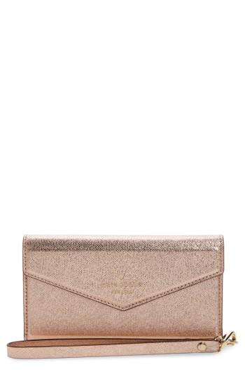 Women's Kate Spade New York Iphone 7 & 7 Leather Wristlet - Metallic