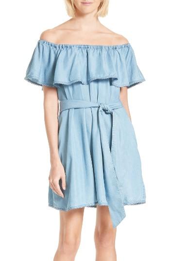 Women's Rebecca Minkoff Iris Off The Shoulder Dress, Size - Blue