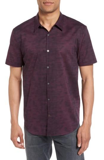 Men's John Varvatos Star Usa Dot Print Trim Fit Sport Shirt - Purple