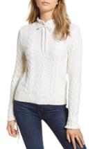 Women's 1901 Cotton Wool Blend Cable Sweater - Ivory