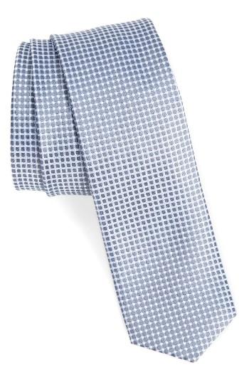 Men's Boss Geometric Silk Skinny Tie, Size - Purple