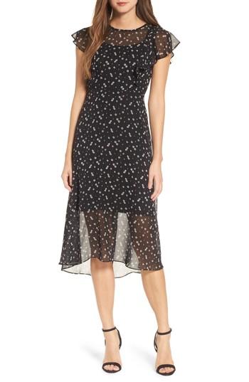 Women's Lost + Wander Leona Floral Print Midi Dress - Black