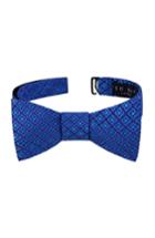 Men's Ted Baker London Small Flower Silk Bow Tie, Size - Blue