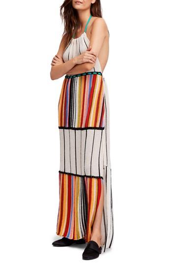 Women's Free People Mardi Gras Halter Maxi Dress - Blue