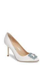 Women's Manolo Blahnik Hangisi Pump Us / 38eu - White