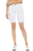 Women's Sam Edelman The Harriette Raw Hem White Denim Bermuda Shorts - White