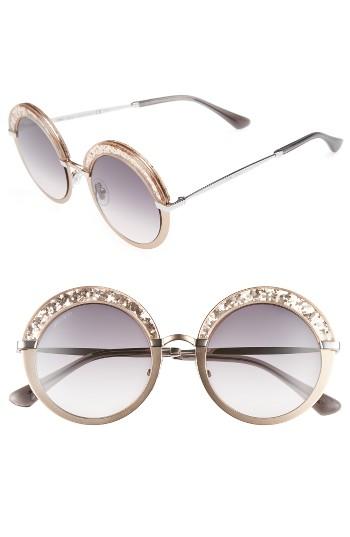 Women's Jimmy Choo Gotha/s 50mm Round Sunglasses - Semi Matte Sand