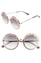 Women's Jimmy Choo Gotha/s 50mm Round Sunglasses - Semi Matte Sand