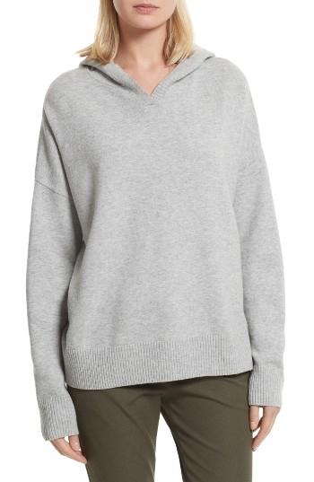 Women's Joseph Farrah Wool Blend Knit Hoodie - Grey