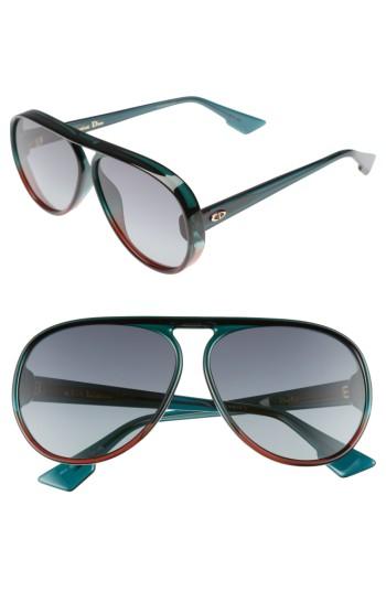 Women's Dior Lia 62mm Oversize Aviator Sunglasses - Green/ Brown