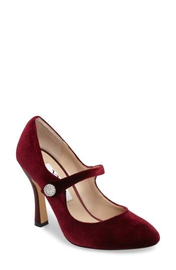 Women's Nina Idette Mary Jane Pump M - Burgundy