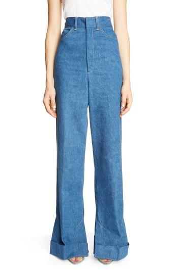 Women's Toga Cuffed Wide Leg Jeans Us / 34 Fr - Blue