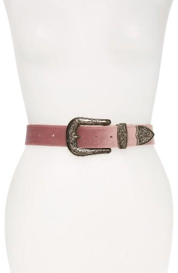 Women's Steve Madden Velvet Western Belt - Blush
