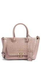 Valentino Small Demilune Studded Calfskin Leather Satchel - Pink