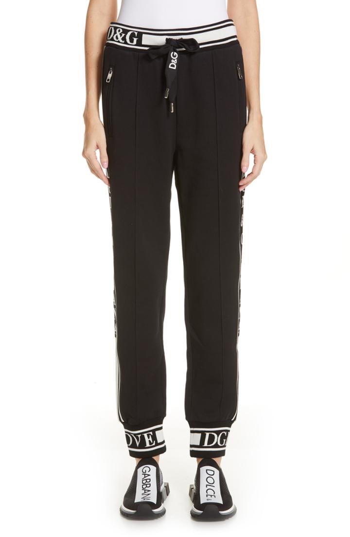 Women's Dolce & Gabbana Logo Trim Joggers Us / 38 It - Black