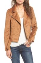 Women's Cupcakes And Cashmere Faux Suede Moto Jacket - Brown