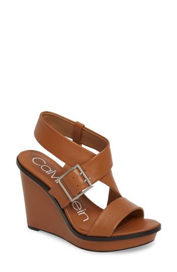 Women's Calvin Klein Palma Wedge Sandal M - Brown