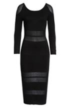 Women's Sentimental Ny Illusion Stripe Midi Dress - Black