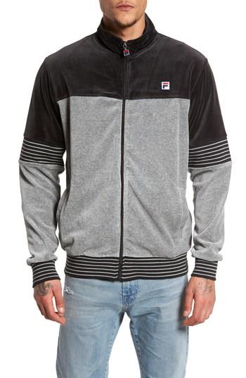 Men's Fila Marcus Velour Track Jacket - Black