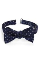 Men's The Tie Bar Mini Skull & Crossbones Silk Bow Tie, Size - Blue
