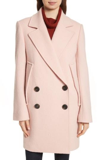Women's Theory Wool Boucle Coat, Size - Pink